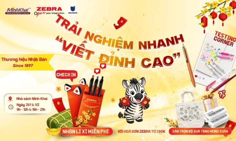 Zebra Pen Việt Nam “Trải nghiệm nhanh – Viết đỉnh cao” Testing Corner tại Nhà sách Minh Khai
