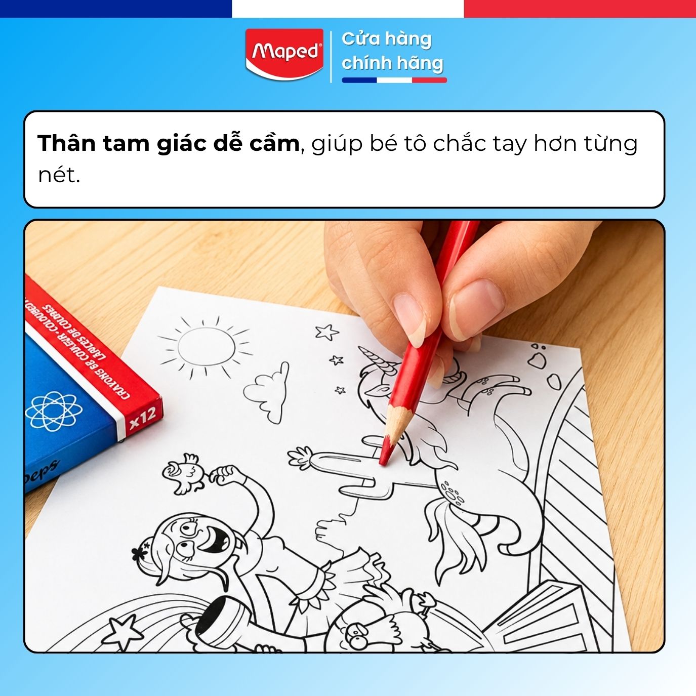 Bút Chì Màu School Peps Green 12 Màu SKU 832030 Dễ Cầm Cho Học Sinh Pháp (5)